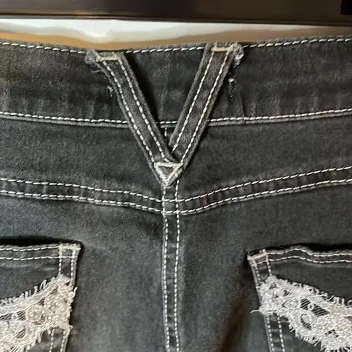 Stizzoli Jeans Dark Wash White Stitching Embroidered Pockets Italy Gray Size 32