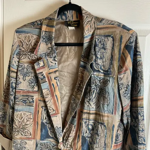 Vintage Patterned Women's Toni Garment Blazer size large Blue