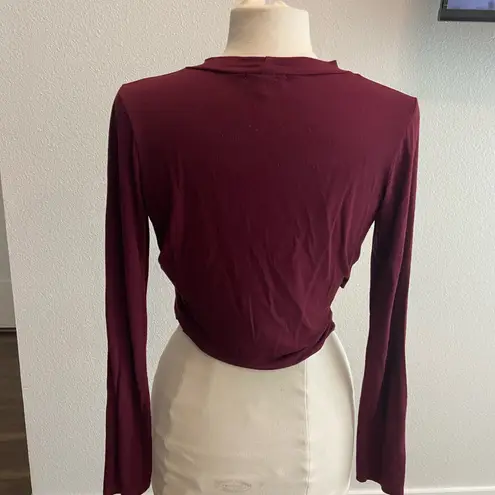 Earthbound  Deep Burgundy Wrap Blouse