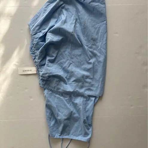 Bardot NWT Cindy dreamer dress strappy top gathered side mini dress blue small 6