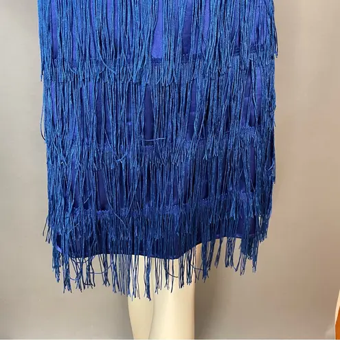 Handmade Flapper Dress Fringe Blue 1920s Great Gatsby Party Halloween Costume
