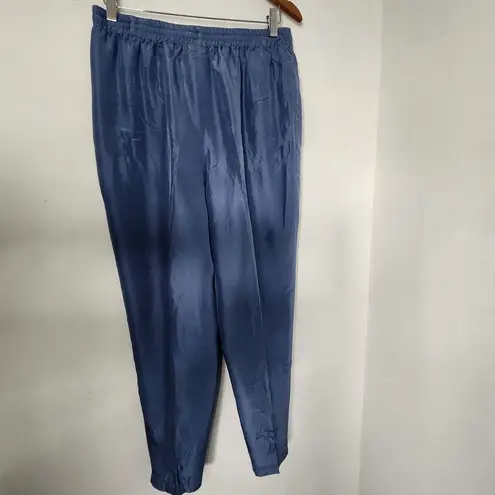 Vintage 2pc Tracksuit Silk Geometric Design Blue Size M