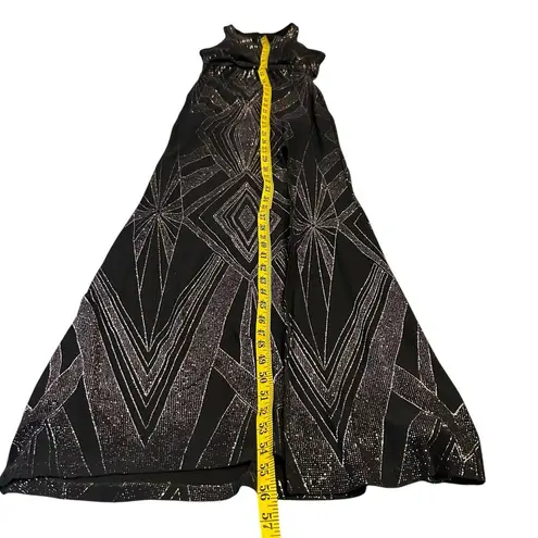 Jump Apparal Black Glitter Cutout Prom Dress