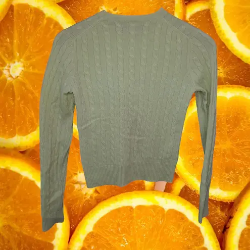 Griffen 100% Cashmere Light Green Cable Knit Sweater Size Small