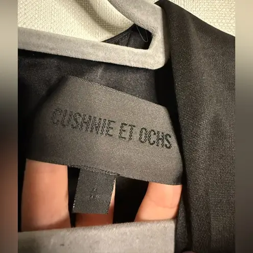 Cushnie et Ochs V Neck Pleated Silk Wool Black Sleeveless High Low Peplum Top 4