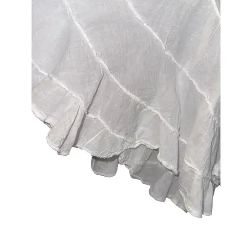 Cute Options Gauze Pleated Midi Skirt Size Large Cottage Country Prairie Fairy White