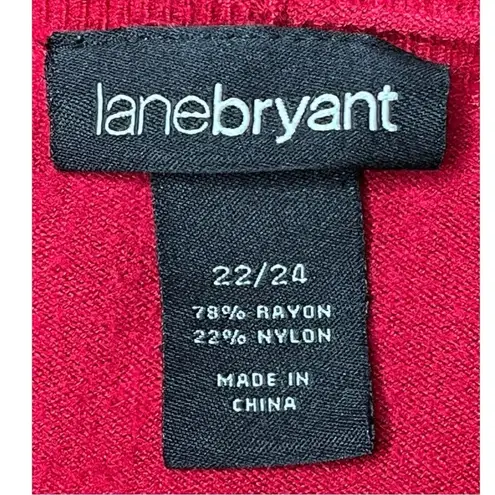 Lane Bryant  BRIGHT RED V-NECK SWEATER SOFT COZY WOMEN PLUS SIZE 22/24