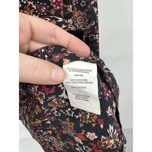 Mason & Belle Blouse Women Small Black Floral Paisley Prairie Bohemian Top