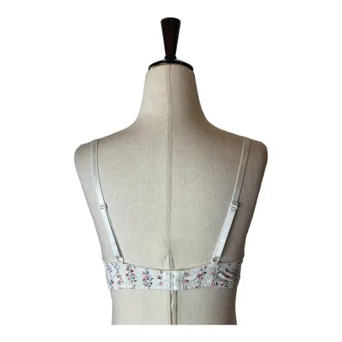 Laura Ashley White Scalloped Lace And Floral Print Underwire Contour Cup Bra 36C