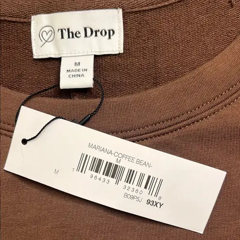 The Drop Mariana Power Shoulder Mini Dress Coffee bean NWT size medium Brown - Image 4