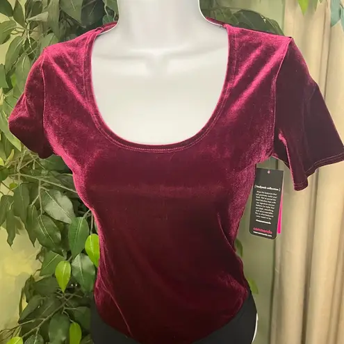 Commando  Velvet Tee Bodysuit in Berry NWT Size Small