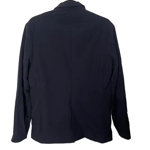 NWT Five Four Nomad Blazer In Navy Blue Casual Nylon Fabric Stretch Snap Front M Size M