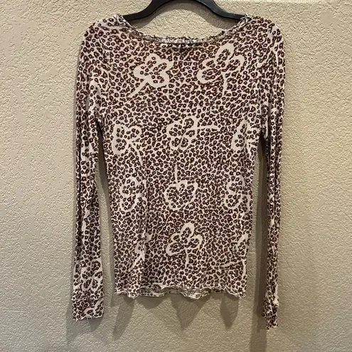 Marc by Marc Jacobs Floral Maroon and Cream Fitted Long Sleeve Blouse