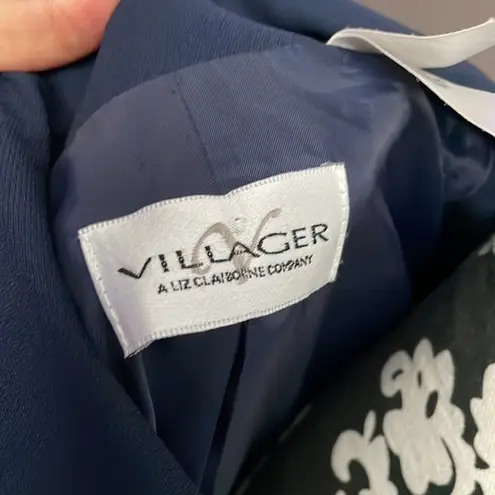 Villager A LIZ CLAIBORNE COMPANY Navy Blue Short Sleeve Blazer Jacket Size 14