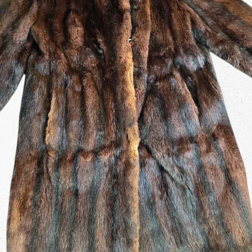 1950s Vintage Brown Mink Fur Coat Mid
