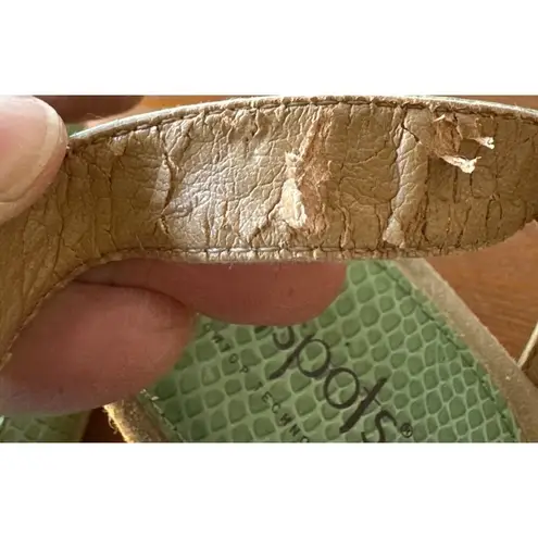 Softspots Shoes Patent Leather Wide Snake Open Toe Shoes Slingback. Size 9.5N