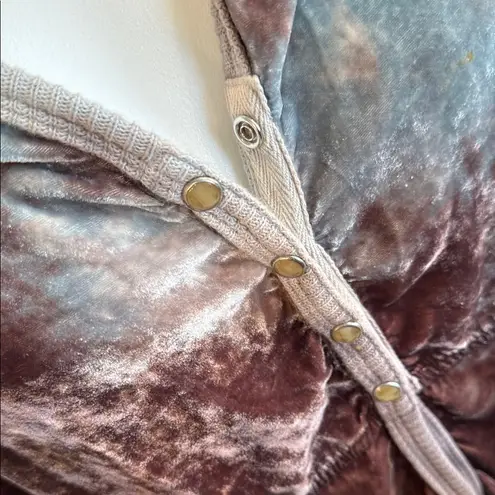 Johnny Was Ashton Hooded Ombre Pearl-Snap Silk Blend Velvet Jacket Size XS