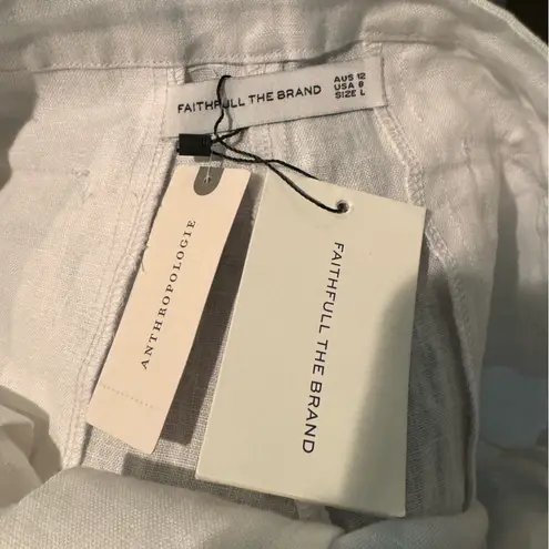 Anthropologie Faithfull the Brand White Linen Shorts