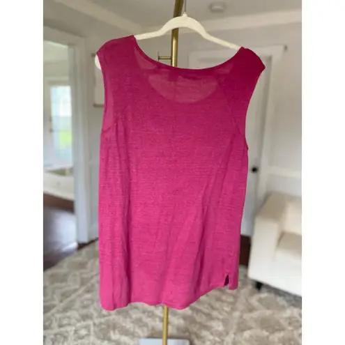 Willi Smith Linen Tank Top Loose Fit Soft Summer Magenta Lightweight Coastal Y2K