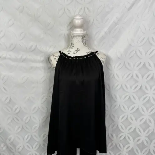 City Chic Gabriella Black Sleeveless High Neck Blouse Size 18 NWT