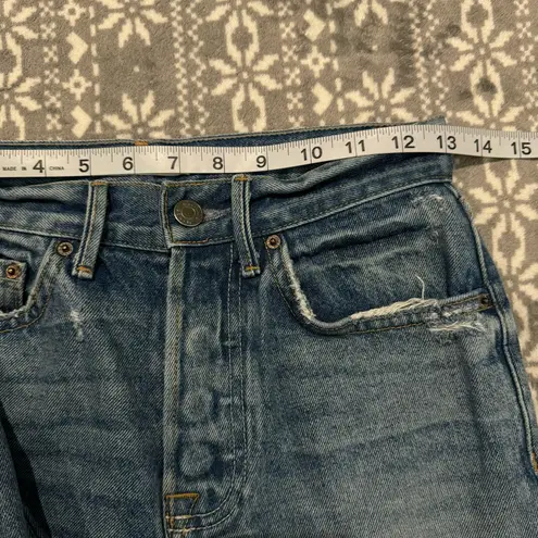 GRLFRND Revolve Beverly Denim Bermuda Shorts In One For The Road Wash Size 24