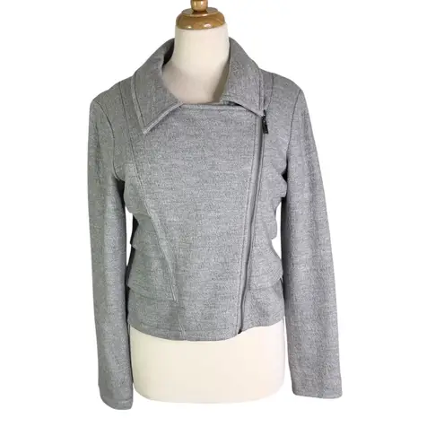 Mac & Jac Wool Blend Moto Jacket Gray Size M Size M