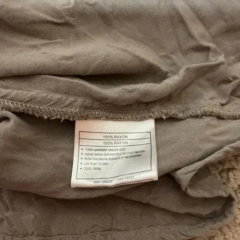 Ariat  Grey Embroidered Tassel V-Neck Peasant Blouse Top M M