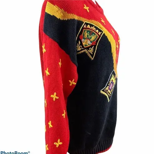 Vintage 80’s Lucia regal crest plaid sweater Red Size M