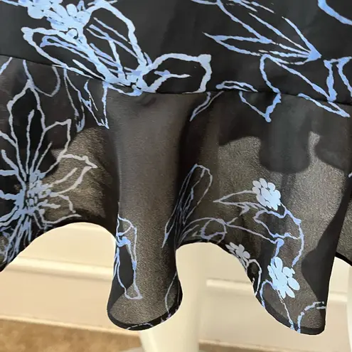 Casual Corner Annex Petite Navy blue Periwinkle A Line trumpet Skirt Size 6