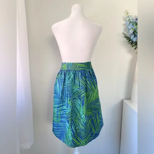 Banana Republic  Fern Print Linen Skirt in Mythic Blue