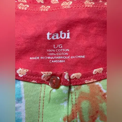 Tabi Womens Tropical Button Front Long Sleeve Shirt Large Vacation Beach Novelty