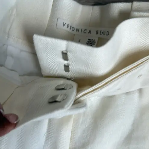 Veronica Beard Ashford Belted High Waist Linen Blend Shorts 8