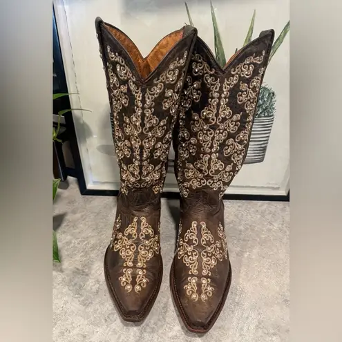 Golden Guns Western Brown Rhinestone Cowboy Boots U.S. 8.5 Mex. 25.5