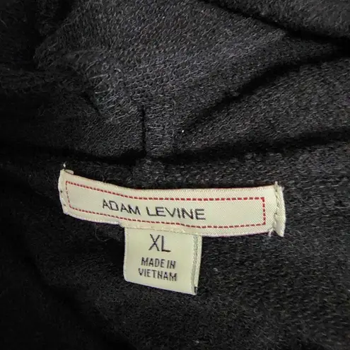 Adam Levine Collection black embroidered cropped french terry hoodie size xl