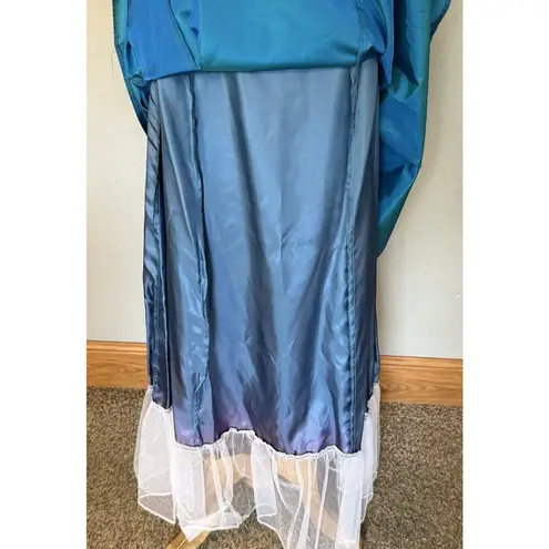 Jessica McClintock VTG Dress Sz 7 Formal Gunne Sax Blue Glitter Boning READ