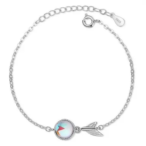 925 Sterling Silver Moonstone Charm Bracelet for Women