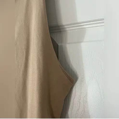 Nude, tan beige sleeveless body suit large