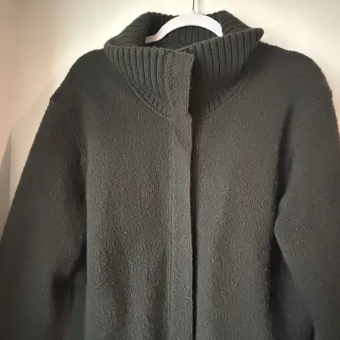 VTG Centigrade 100% Wool Sweater Coat Womens M Green Deep Pockets Snaps EUC Size M