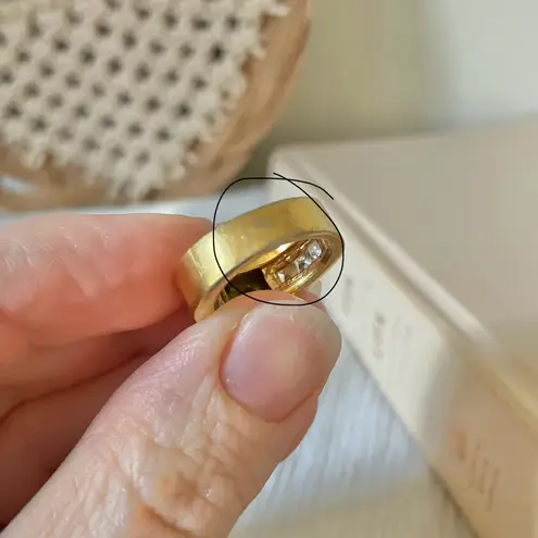 Ecco Green Square Stone Thick Signet Band Ring Jade Olive Sage Earthy Classic Jewelry