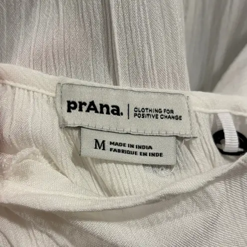 prAna Fernie White Tencel Modal Strappy Crisscross Wide Leg Jumpsuit, Medium