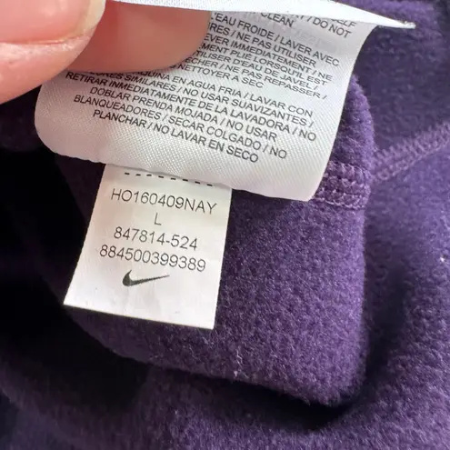 Nike  Hoodie‎ Womens Large Purple Fleece Lined Training Pullover Dri Fit
