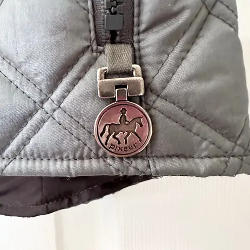 Pikeur Silver Grey Quilted Equestrian Preppy Riding Full Zip Vest Women 10