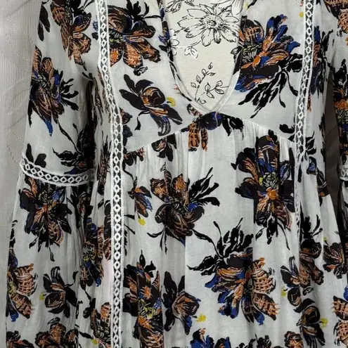 re:named Floral Boho Long Sleeve Mini Tunic Dress Size S