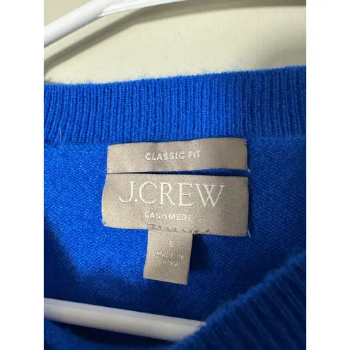 J.Crew 100% Cashmere Classic Fit Crewneck Sweater Cobalt Blue Women's S