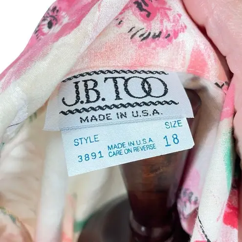 Vintage JB Too Floral Dress Womens Size *M Shirt Dress cherry blossom white pink Size M