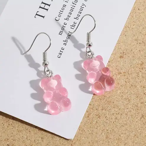 🆕Light Pink Candy Gummy Bear Dangle Earrings