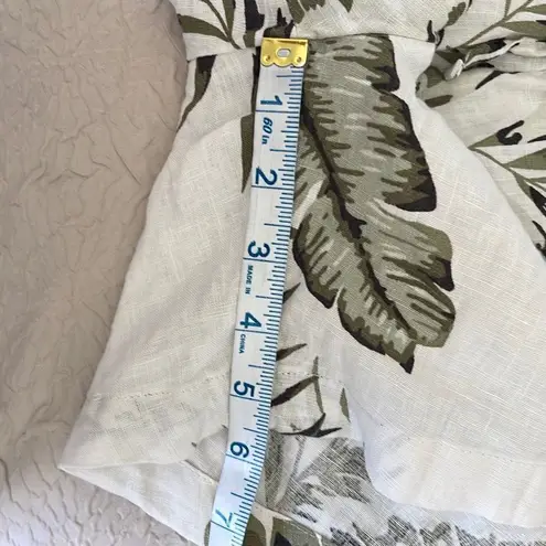 C&C California C & C California Linen Pull On Shorts Tropical Green Leaf Print Size 2X New