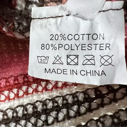 None Crochet Knit Tank Top Womens L Pink Brown Cropped Boho Cottagecore 70s Retro