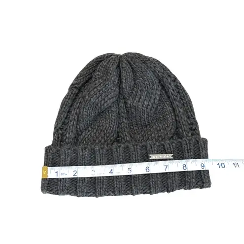 Michael Kors Gray Cable Knit Cuffed Beanie OS Designer Cottage Fisherman Capsule