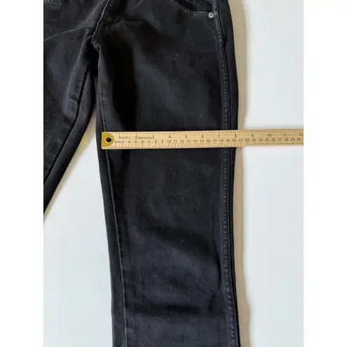 AMO Womens Black Low Rise Dark Wash Black Magic Stix Crop Leg Jeans Size 26